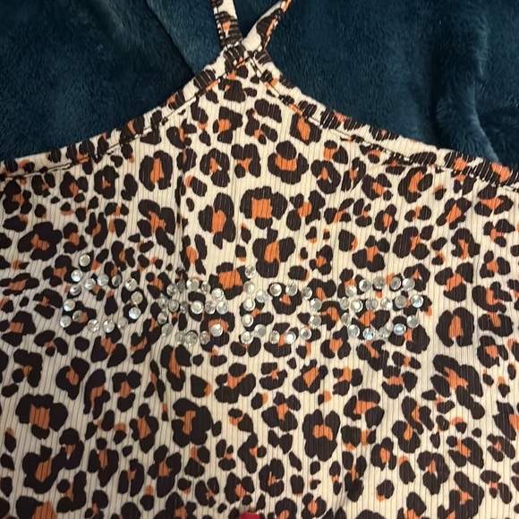 Y2K inspired Bebe halter neck cheetah print tank top - Picture 2 of 4